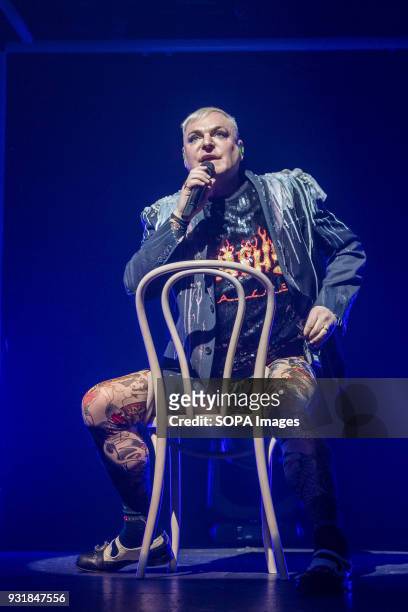 Andy Bell from Erasure seen performing as part of his "World Be Gone" Tour at Dublin's Olympia Theatre.