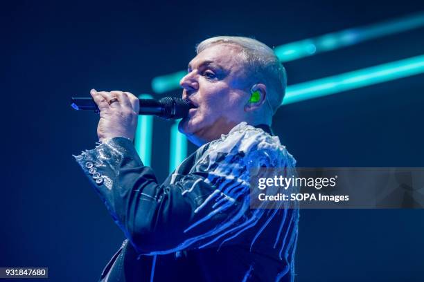 Andy Bell from Erasure seen performing as part of his "World Be Gone" Tour at Dublin's Olympia Theatre.