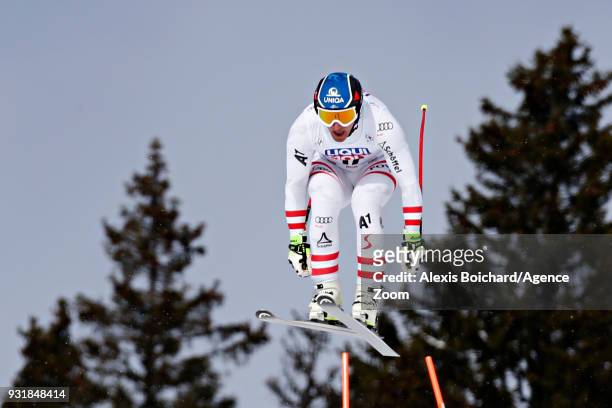 Matthias Mayer of Austria takes 1st place during the Audi FIS Alpine Ski World Cup Finals Men's and Women's Downhill on March 14, 2018 in Are, Sweden.