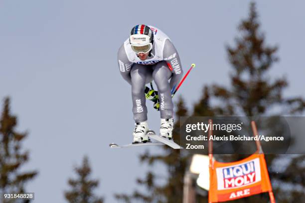 Adrien Theaux of France competes during the Audi FIS Alpine Ski World Cup Finals Men's and Women's Downhill on March 14, 2018 in Are, Sweden.