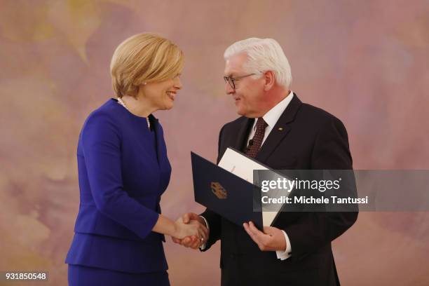 Food and Agriculture Minister: Julia Kloeckner , takes her oath to serve as Minister, with German President Frank-Walter Steinmeier, following the...