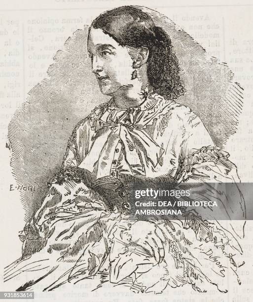 Portrait of Grand Duchess Maria Nikolaevna Romanova , Maximilian de Beauharnais' wife, Russia, illustration from Il Giornale Illustrato, Year 2, No...