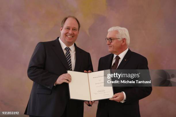 Chief of Staff Helge Braun takes his oath from Germany President Frank-Walter Steinmeier to serve as Ministrer following the election by the...