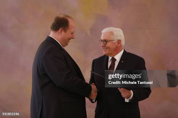 Chief of Staff Helge Braun takes his oath from German President Frank-Walter Steinmeier to serve as Ministrer following the election by the Bundestag...