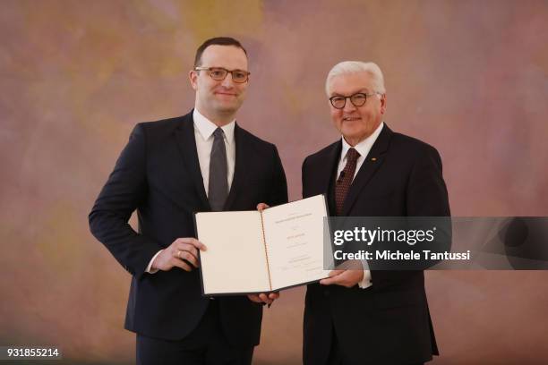 Health Minister Jens Spahn takes his oath from Germany President Frank-Walter Steinmeier to serve as Ministrer following the election by the...