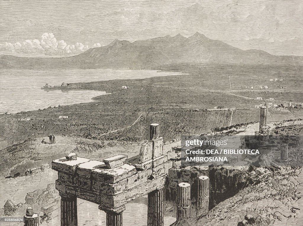 Solunto looking towards bay, Sicily, illustration