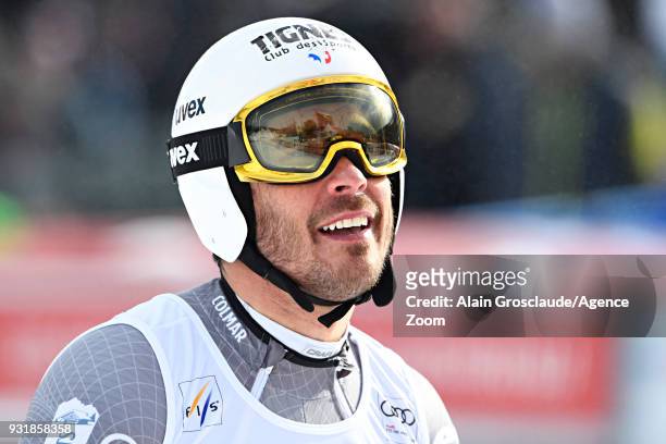 Johan Clarey of France competes during the Audi FIS Alpine Ski World Cup Finals Men's and Women's Downhill on March 14, 2018 in Are, Sweden.