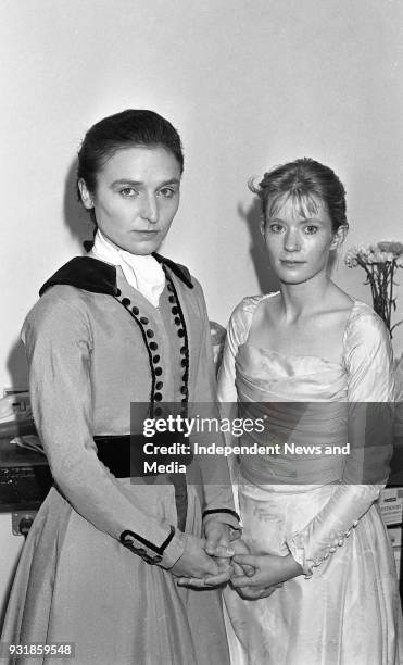Actress Olwen Fouere , and Anna Livia Ryan as they appear in "Les Liaisons Dangereuses" in the Gate Theatre, Dublin, .