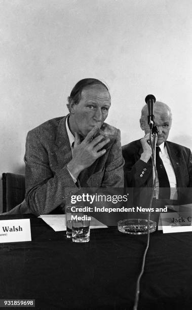 Ireland Manager Jack Charlton at the FAI Press Conference, .