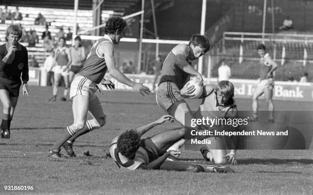 Ireland V Australia in an International Rules Football Series watched by An Taoiseach Charles Haughey and Australian Prime Minister Robert Hawke in...