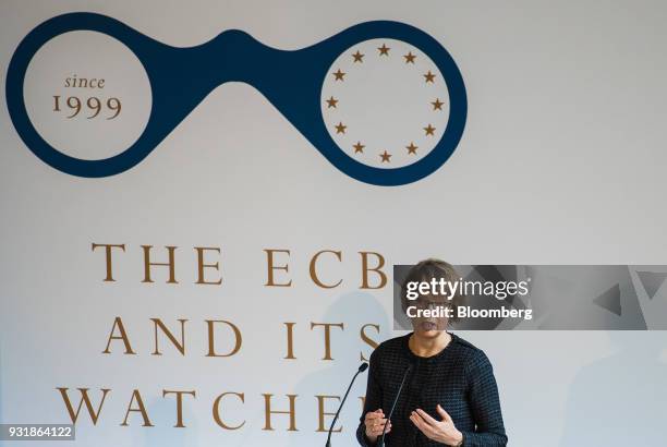 Elga Bartsch, chief European economist at Morgan Stanley, speaks at the 'ECB and its Watchers' conference in Frankfurt, Germany, on Wednesday, March...