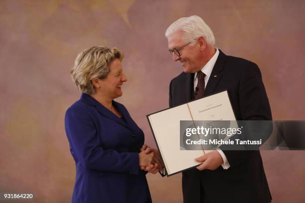 Environment Ministry Svenja Schulze, takes her oath from Germany President Frank-Walter Steinmeier to serve as Ministrer following the election by...