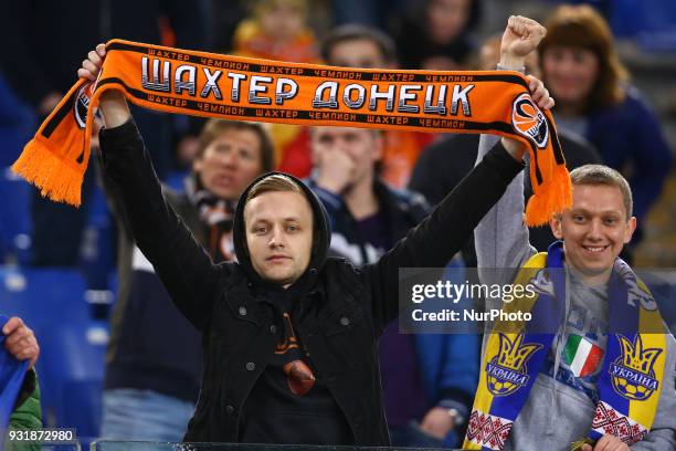 Roma v FC Shakhtar Donetsk : UEFA Champions League Round of 16 Second leg Shakhtar supporters at Olimpico Stadium in Rome, Italy on March 13, 2018.