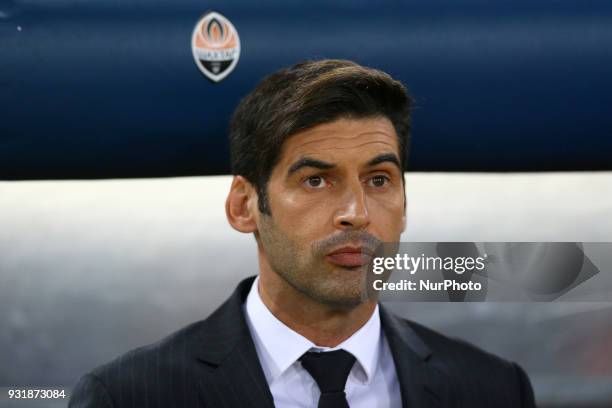 Roma v FC Shakhtar Donetsk : UEFA Champions League Round of 16 Second leg Shakhtar Donetsk manager Paulo Fonseca at Olimpico Stadium in Rome, Italy...