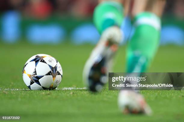 General view of the matchball during the UEFA Champions League Round of 16 Second Leg match between Manchester United and Sevilla FC at Old Trafford...