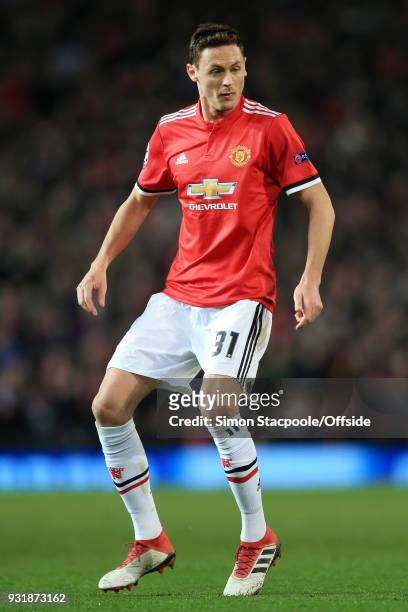 Nemanja Matic of Man Utd in action during the UEFA Champions League Round of 16 Second Leg match between Manchester United and Sevilla FC at Old...