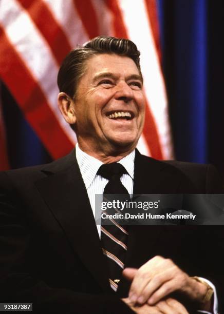 President Ronald Reagan attends an event on April 6, 1983 in Washington, D.C.