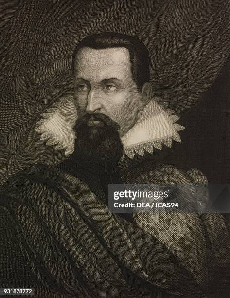 Portrait of Johannes Kepler , German astronomer and mathematician, engraving by Dietz.