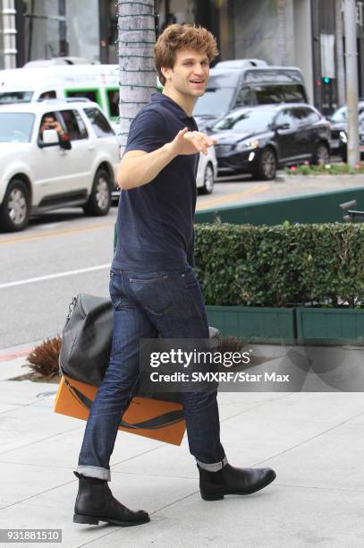 Keegan Allen is seen on March 13, 2018 in Los Angeles, CA.