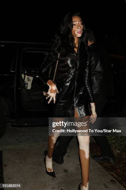 Winnie Harlow is seen on March 13, 2018 in Los Angeles, California.