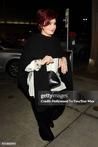 Sharon Osbourne is seen on March 13, 2018 in Los Angeles, California.