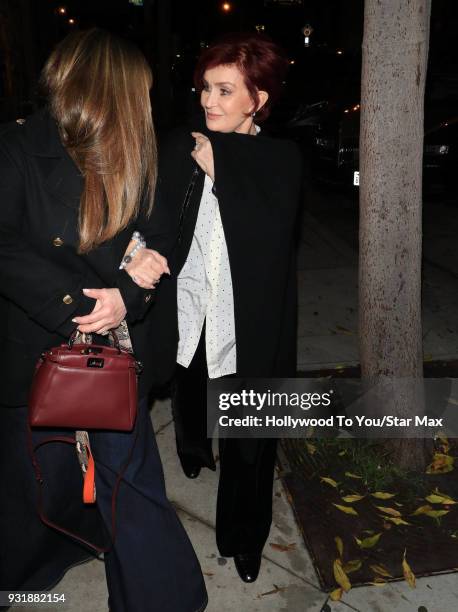 Sharon Osbourne is seen on March 13, 2018 in Los Angeles, California.