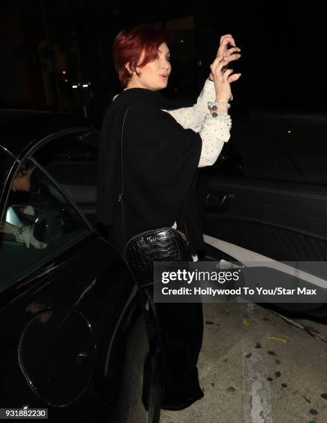 Sharon Osbourne is seen on March 13, 2018 in Los Angeles, California.