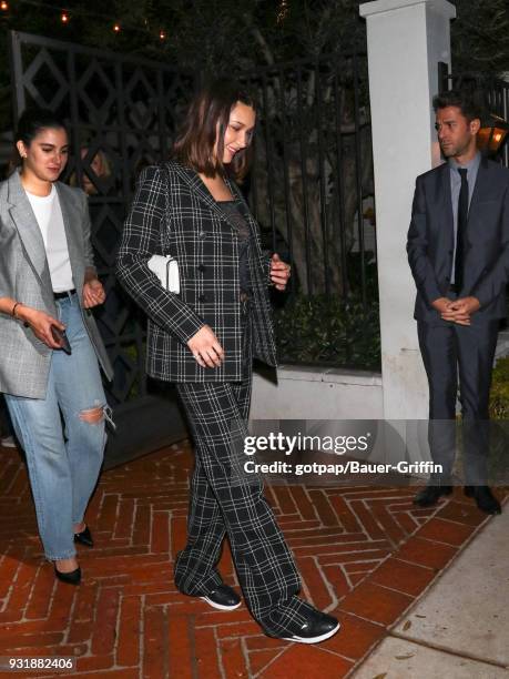 Bella Hadid is seen on March 13, 2018 in Los Angeles, California.