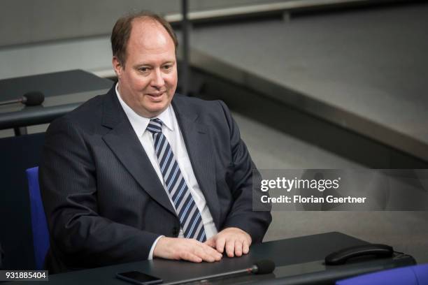 Head of the German Chancellery Helge Braun is pictured before the swearing-in ceremony of the new federal government on March 14, 2018 in Berlin,...