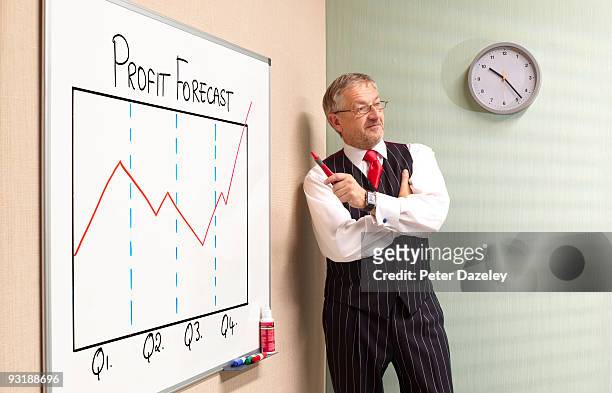 bank manager/businessman profit forecast. - parsons green stockfoto's en -beelden