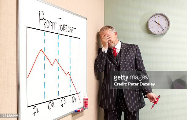 bank manager businessman with profit forecast - parsons green stockfoto's en -beelden