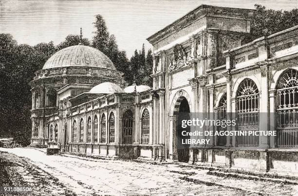 Tomb of Sultan Selim's mother, Istanbul, Turkey, from a photograph by Abdullah Freres study , engraving from L'Illustrazione Italiana, Year 6, No 1,...