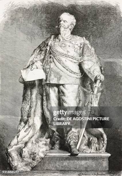 Monument to Victor Emmanuel II of Savoy , the last king of Sardinia and first king of Italy, statue by G Costa, designed by Dante Paolocci and...