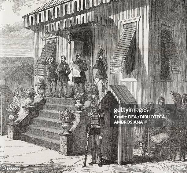 Napoleon III listening to the report of the plebiscite of Venice being read from the Gazzetta Ufficiale of the Kingdom of Italy, October France,...
