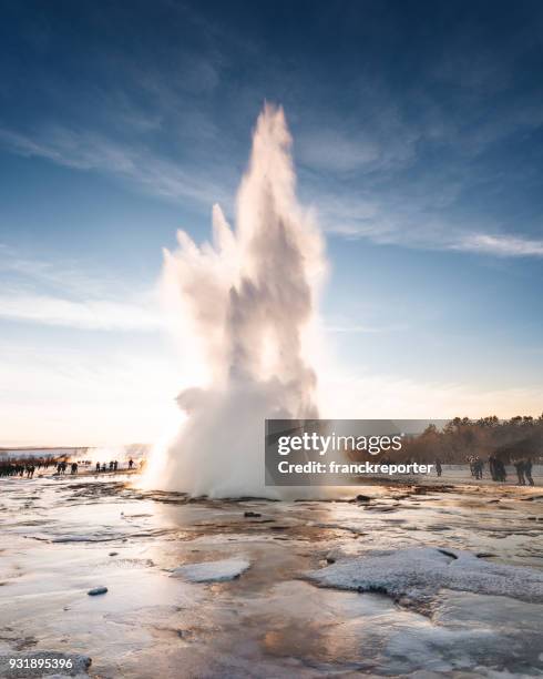 gullfoss-geysir - island stock-fotos und bilder