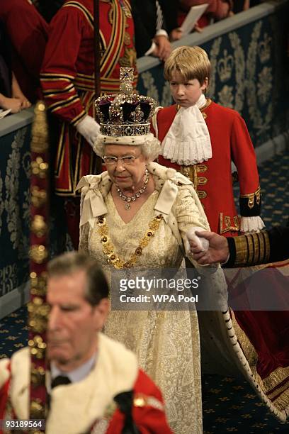 Queen Elizabeth II attends the State Opening of Parliament on November 18, 2009 in London, England. Queen Elizabeth II unveiled the Government's...