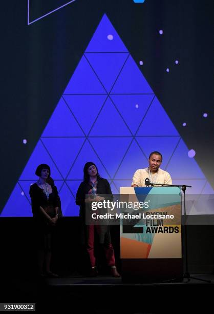 Writer Kameron Collins takes part in the SXSW Film Awards show during the 2018 SXSW Conference and Festivals at Paramount Theatre on March 13, 2018...
