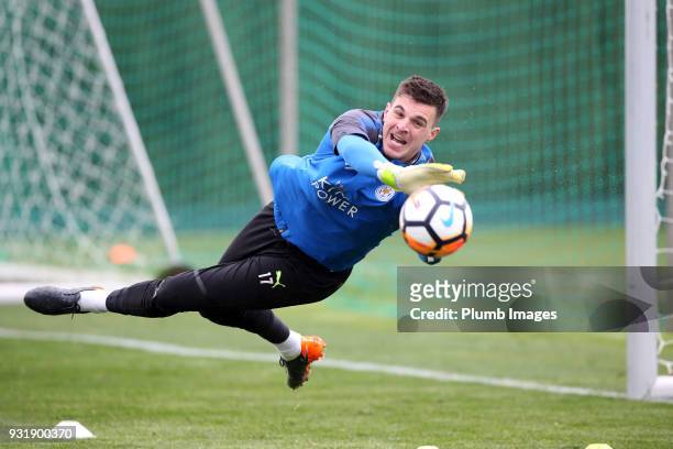 Eldin Jakopovic during the Leicester City training session at the Marbella Soccer Camp Complex on March 14 , 2018 in Marbella, Spain.
