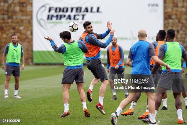 Vicente Iborra during the Leicester City training session at the Marbella Soccer Camp Complex on March 14 , 2018 in Marbella, Spain.