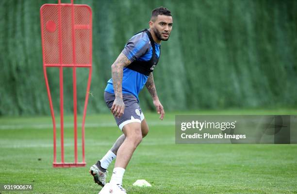 Danny Simpson during the Leicester City training session at the Marbella Soccer Camp Complex on March 14 , 2018 in Marbella, Spain.