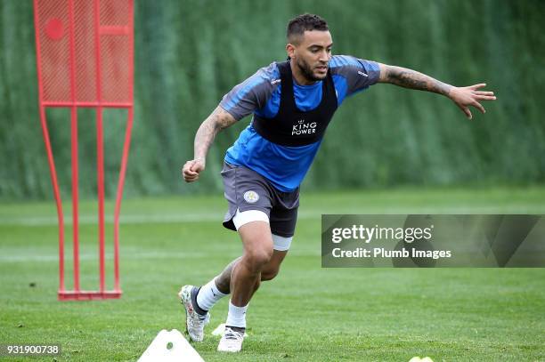 Danny Simpson during the Leicester City training session at the Marbella Soccer Camp Complex on March 14 , 2018 in Marbella, Spain.