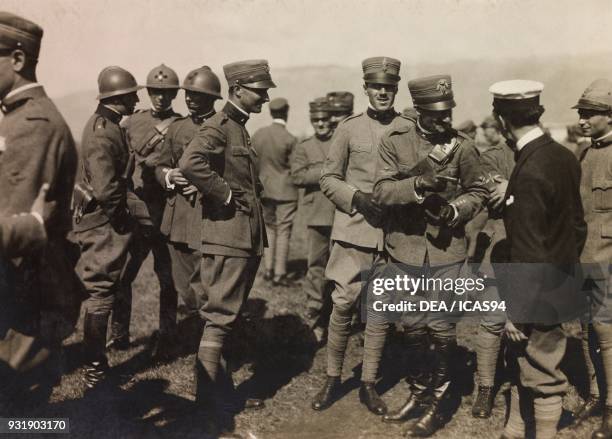 Officers at the Nastro Azzurro ceremony, July 22 Aviano, World War I, Italy, 20th century.