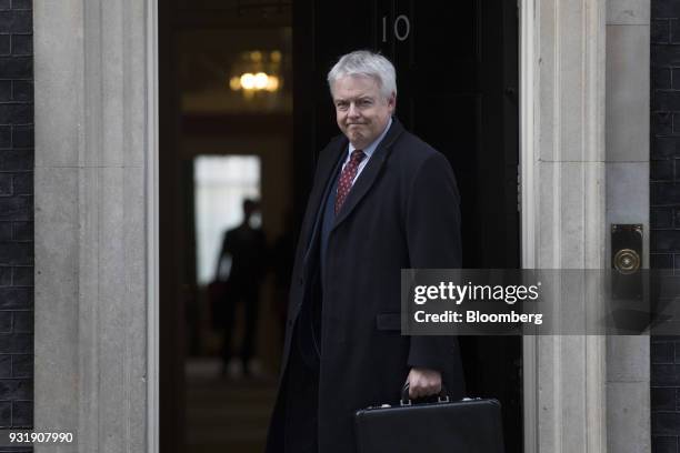 Carwyn Jones, Wales's first minister, arrives at number 10 Downing Street in London, U.K., on Wednesday, March 14, 2018. U.K. Prime minister Theresa...