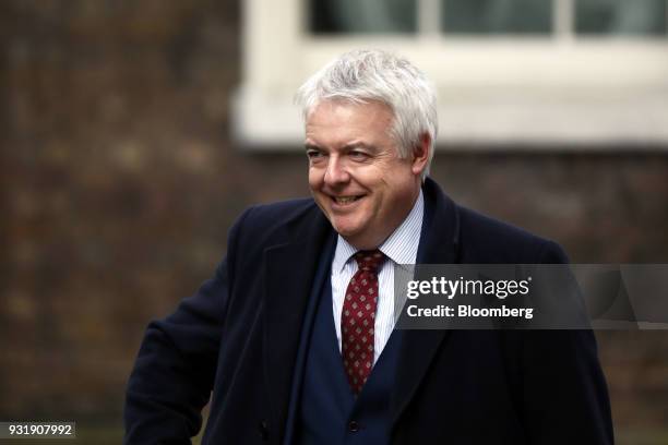 Carwyn Jones, Wales's first minister, arrives at number 10 Downing Street in London, U.K., on Wednesday, March 14, 2018. U.K. Prime minister Theresa...