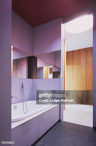 a modern bathroom - purple room stock pictures, royalty-free photos & images