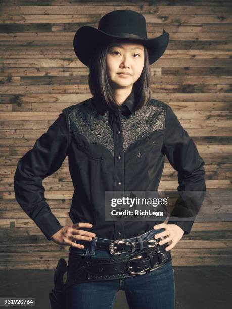 asian cowgirl - cowgirl stock pictures, royalty-free photos & images