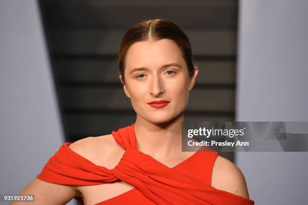 Grace Gummer attends the 2018 Vanity Fair Oscar Party Hosted By Radhika Jones - Arrivals at Wallis Annenberg Center for the Performing Arts on March...