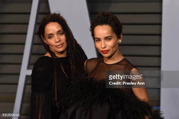 Lisa Bonet and Zoe Kravitz attends the 2018 Vanity Fair Oscar Party Hosted By Radhika Jones - Arrivals at Wallis Annenberg Center for the Performing...