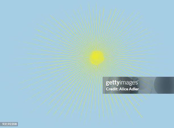a sun and sunbeams - sky rays stock illustrations