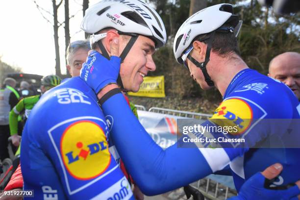 Arrival / Fabio Jakobsen of Netherlands and Team Quick-Step Floors / Celebration / during the 73rd Nokere Koerse - Danilith Classic 2018 a 191,1 km...